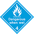 HAZ76 - IMDG Label - Dangerous When Wet 4