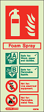 6361M - Jalite Foam Spray Fire Extinguisher Identification Sign - IMPA Code: 33.6411 - ISSA Code: 47.564.11