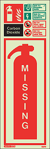 6397H - Jalite Carbon Dioxide Fire Extinguisher Identification Missing Sign