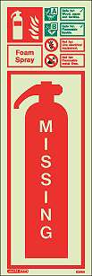 6398H - Jalite Foam Spray Fire Extinguisher Identification Missing Sign