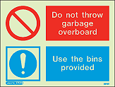 8313D - Jalite Do not throw garbage overboard, Use the bins provided